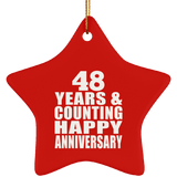 Happy 48th Anniversary 48 Years & Counting - Star Ornament