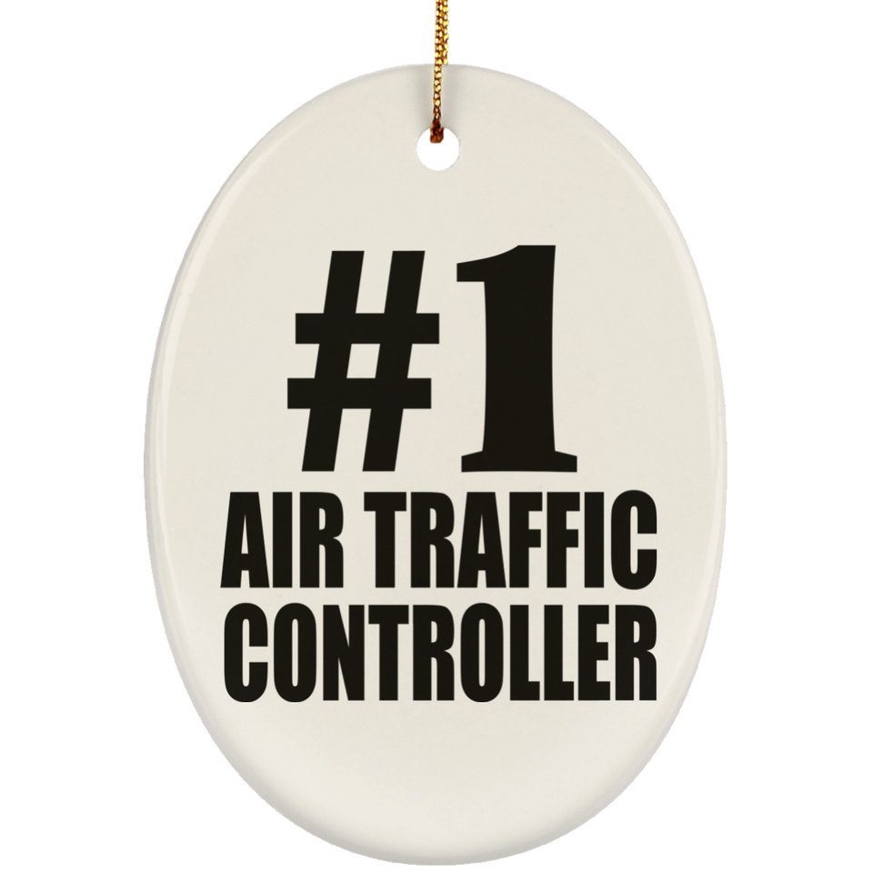 Number One #1 Air Traffic Controller - Oval Ornament