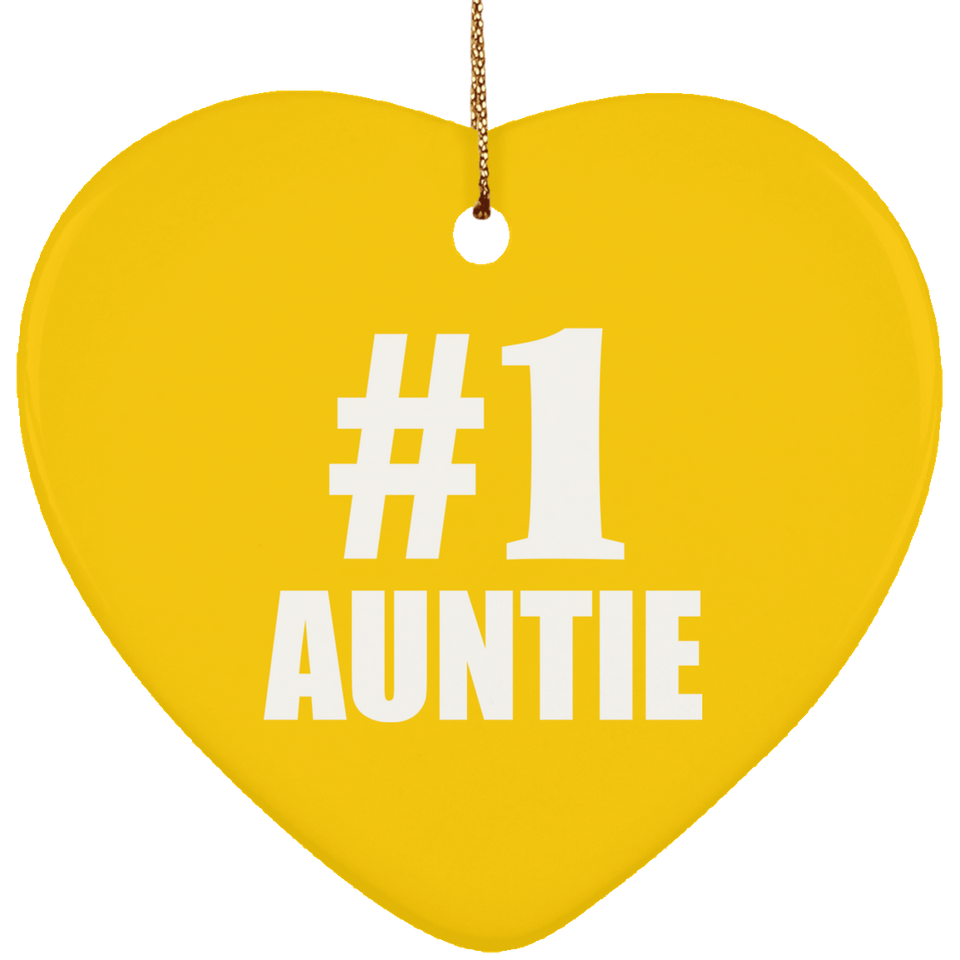 Number One #1 Auntie - Heart Ornament