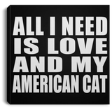 All I Need Is Love And My American Cat - Canvas Square