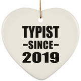 Typist Since 2019 - Heart Ornament