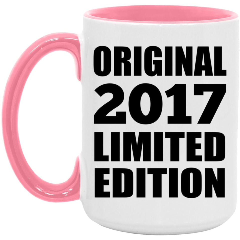 7th Birthday Original 2017 Limited Edition - 15oz Accent Mug Pink