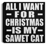All I Want For Christmas Is My Sawet Cat - Canvas Square