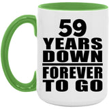 59th Anniversary 59 Years Down Forever to Go - 15oz Accent Mug Green