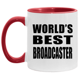 World's Best Broadcaster - 11oz Accent Mug Red