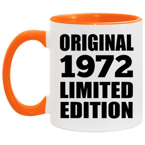 52nd Birthday Original 1972 Limited Edition - 11oz Accent Mug Orange