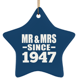 77th Anniversary Mr & Mrs Since 1947 - Star Ornament