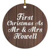 First Christmas As Mr & Mrs Howell - Circle Ornament D