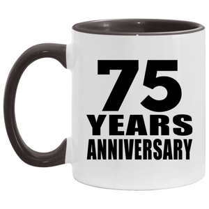 75th Anniversary 75 Years - 11oz Accent Mug Black