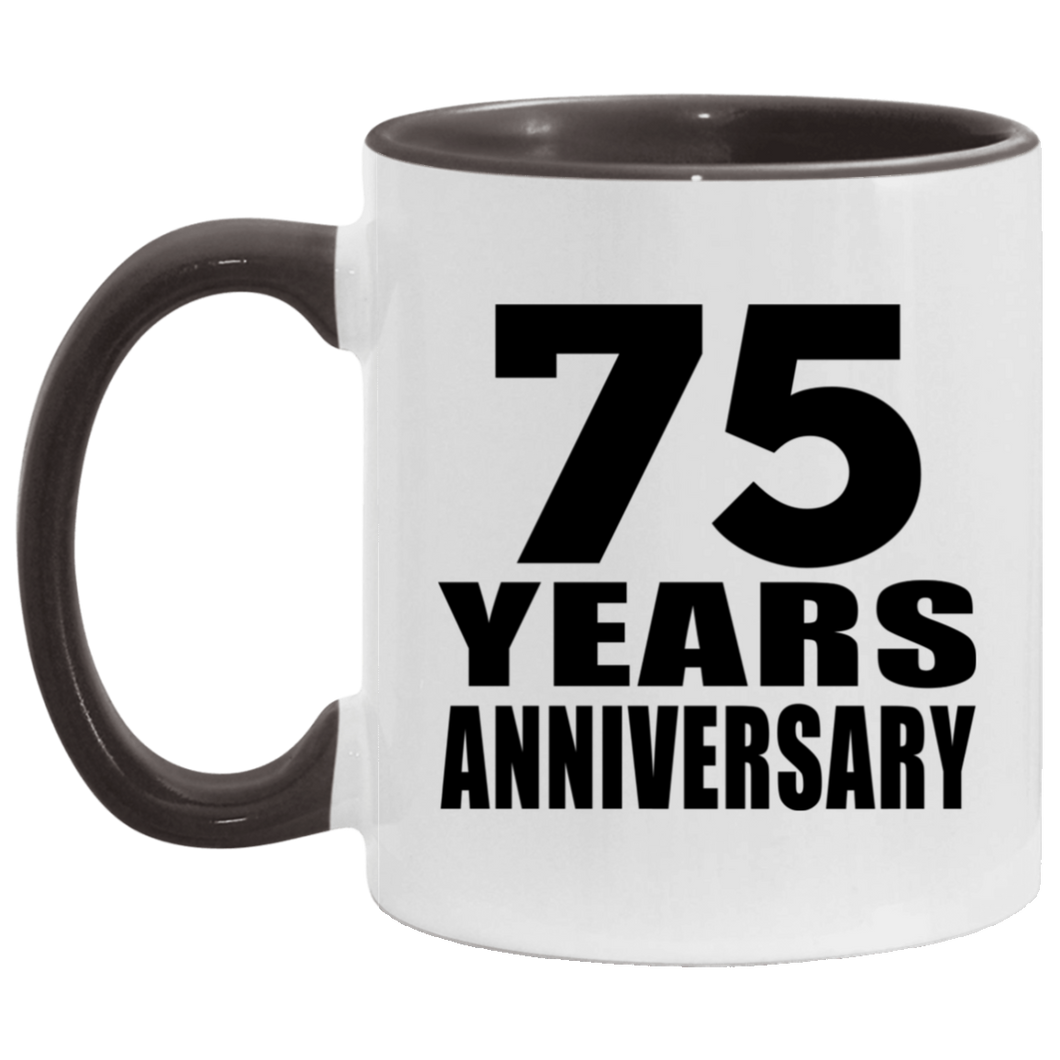 75th Anniversary 75 Years - 11oz Accent Mug Black