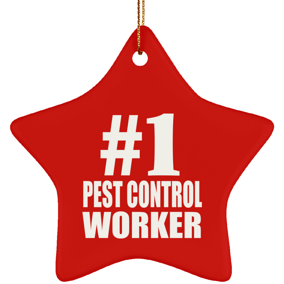 Number One #1 Pest Control Worker - Star Ornament