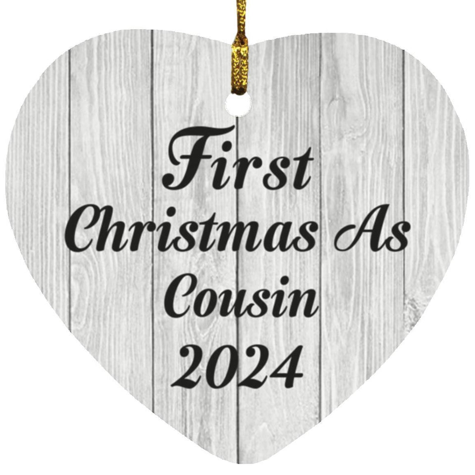 First Christmas As Cousin 2024 - Heart Ornament F