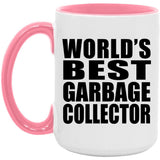 World's Best Garbage Collector - 15oz Accent Mug Pink