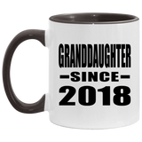 Granddaughter Since 2018 - 11oz Accent Mug Black