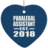 Paralegal Assistant Established EST. 2018 - Heart Ornament