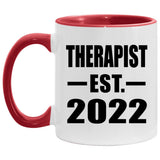 Therapist Established EST. 2022 - 11oz Accent Mug Red