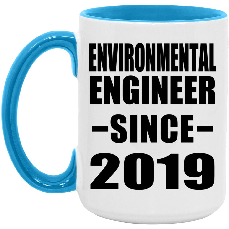 Environmental Engineer Since 2019 - 15oz Accent Mug Blue