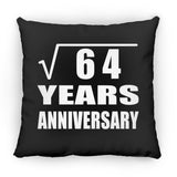 8th Anniversary Square Root of 64 Years Anniversary - Throw Pillow Black