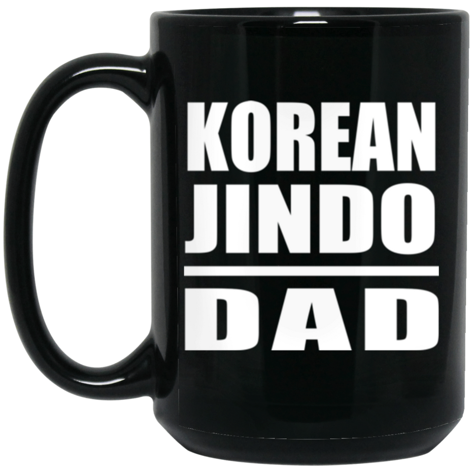 Korean Jindo Dad - 15oz Coffee Mug Black