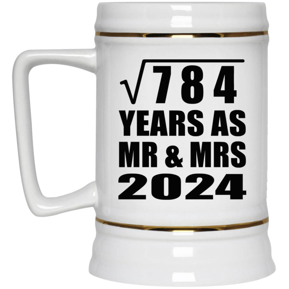 28th Anniversary Square Root of 784 Years As Mr & Mrs 2024 - Beer Stein