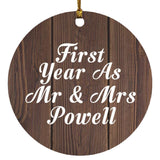 First Year As Mr & Mrs Powell - Circle Ornament D