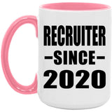 Recruiter Since 2020 - 15oz Accent Mug Pink