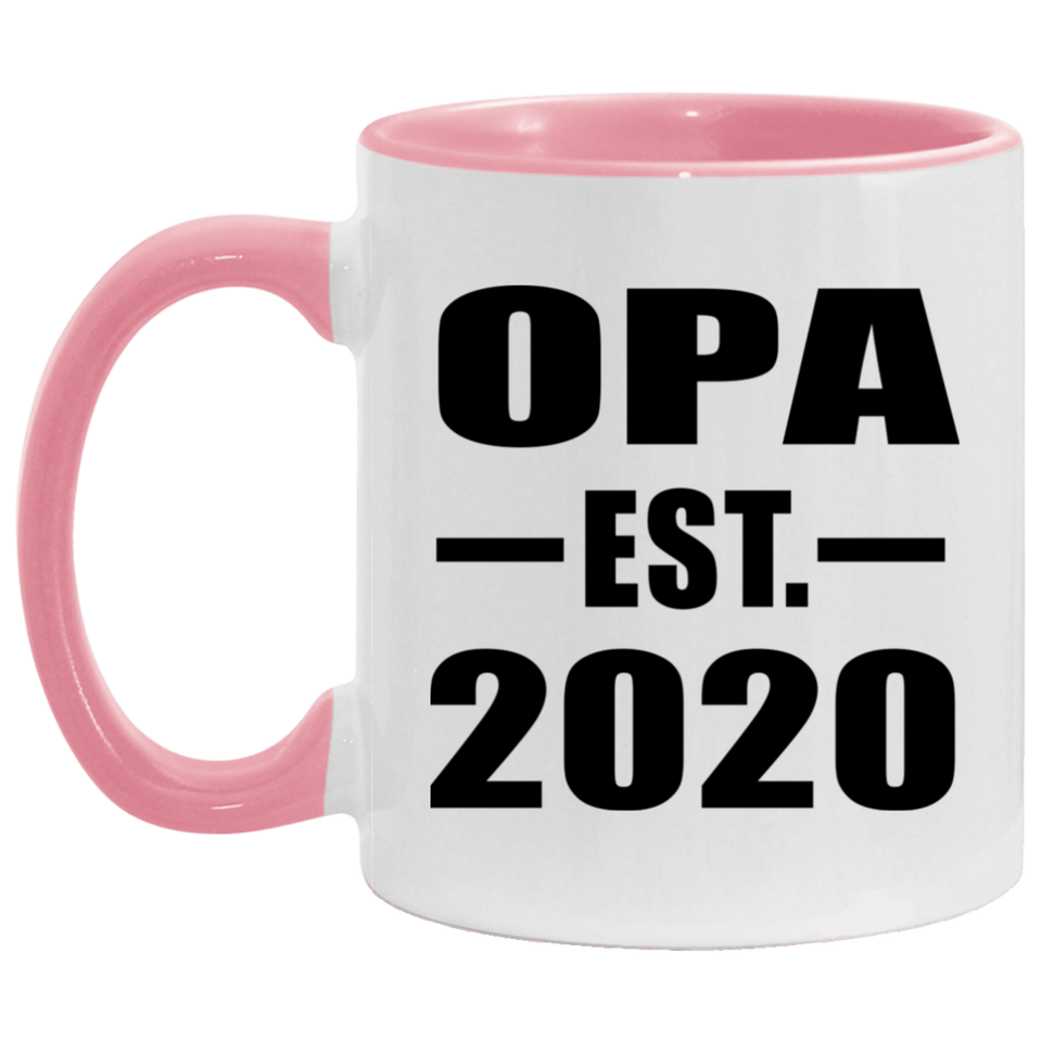 Opa Established EST. 2020 - 11oz Accent Mug Pink