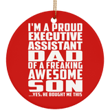 Proud Executive Assistant Dad Of Awesome Son - Circle Ornament
