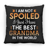 I Am Not Spoiled I Just Have The Best Grandma In The World - Throw Pillow Black