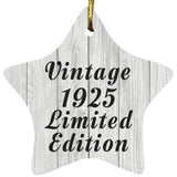 99th Birthday Vintage 1925 Limited Edition - Star Ornament F