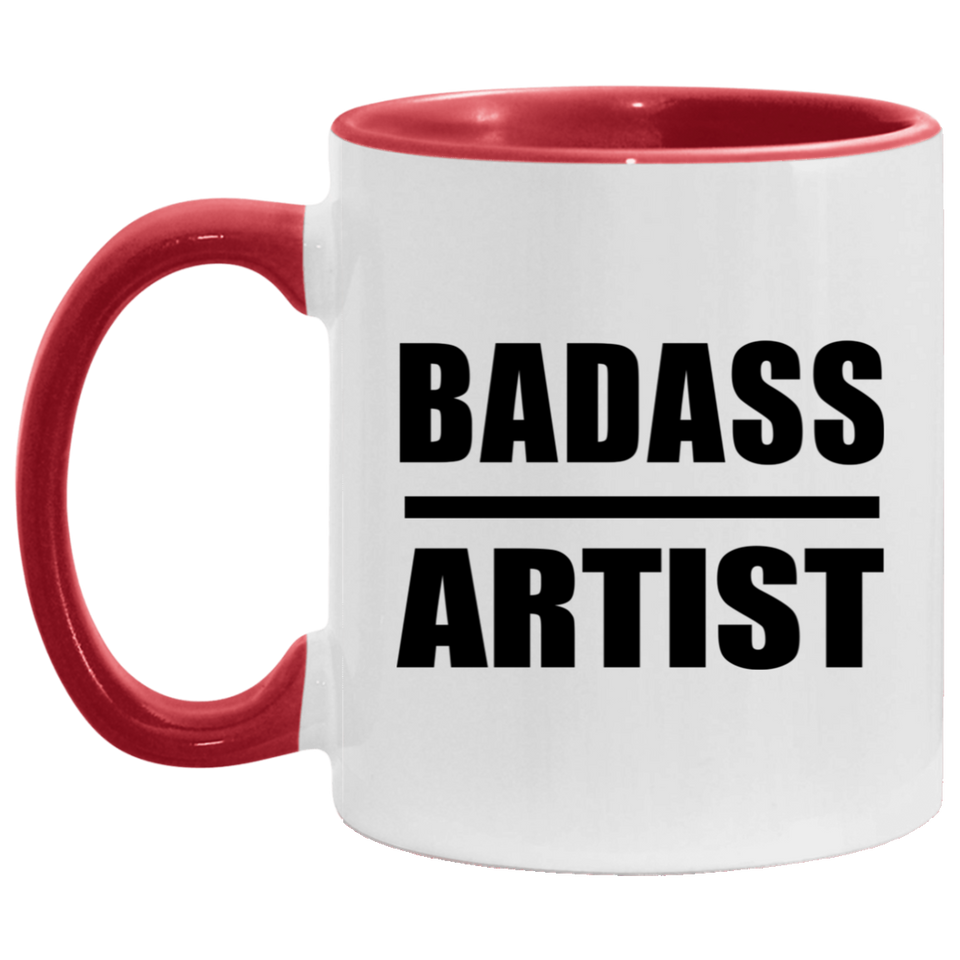 Badass Artist - 11oz Accent Mug Red
