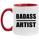 Badass Artist - 11oz Accent Mug Red