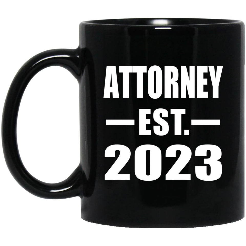 Attorney Established EST. 2023 - 11oz Coffee Mug Black