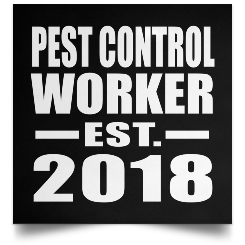 Pest Control Worker Established EST. 2018 - Poster Square