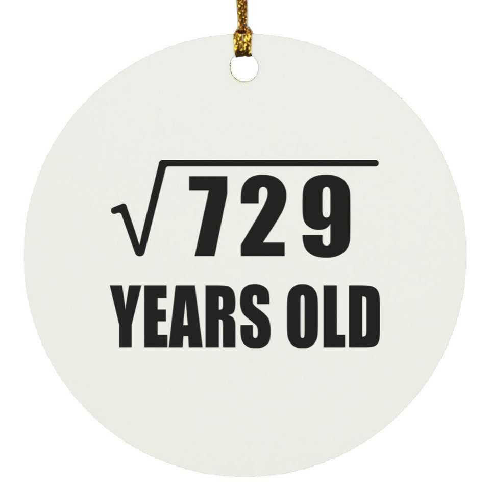 27th Birthday Square Root of 729 Years Old - Circle Ornament