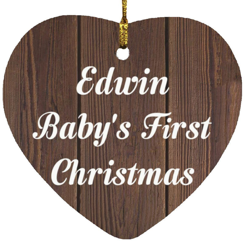 Edwin Baby's First Christmas - Heart Ornament D