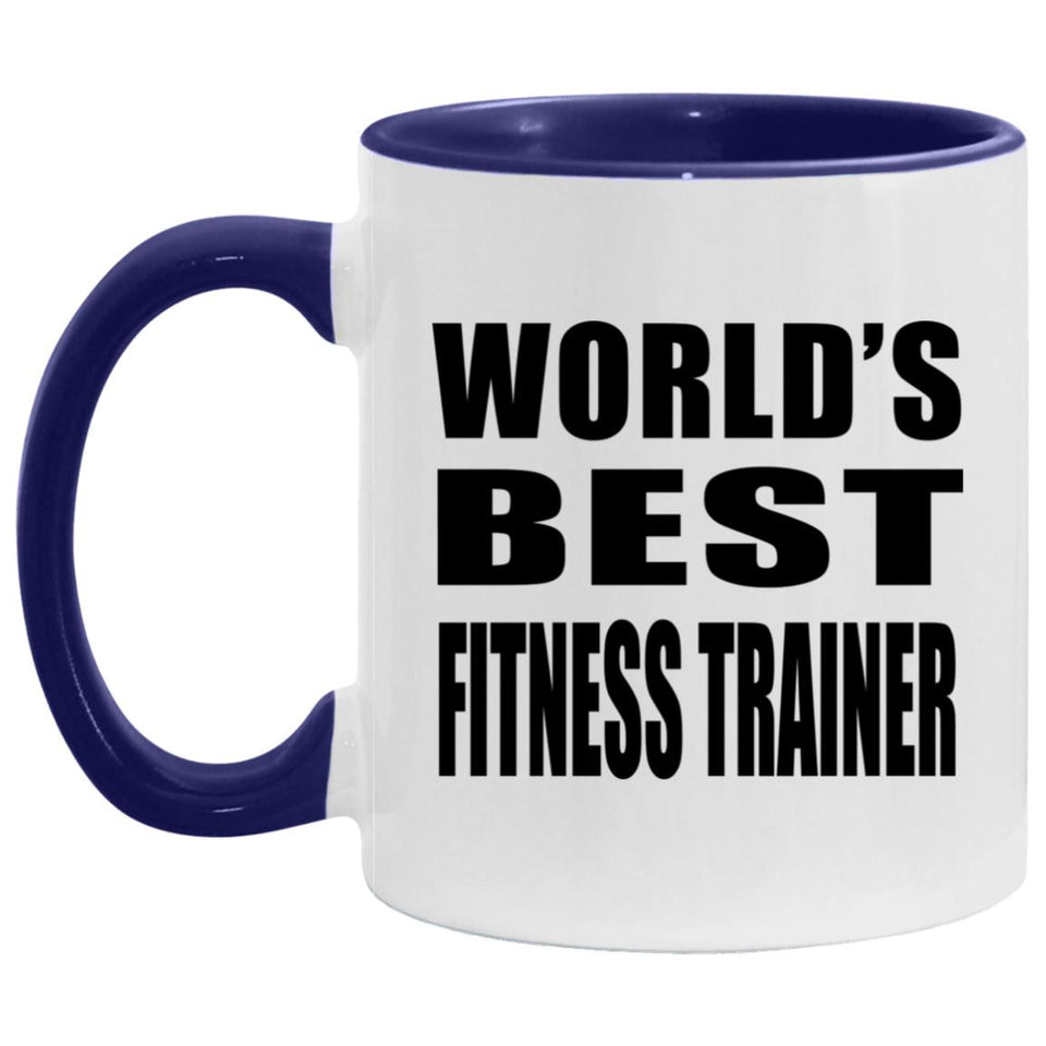 World's Best Fitness Trainer - 11oz Accent Mug Purple