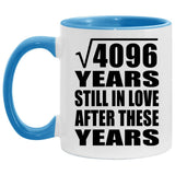 64th Anniversary Square Root of 4096 Years Still In Love - 11oz Accent Mug Blue