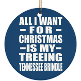 All I Want For Christmas Is My Treeing Tennessee Brindle - Circle Ornament