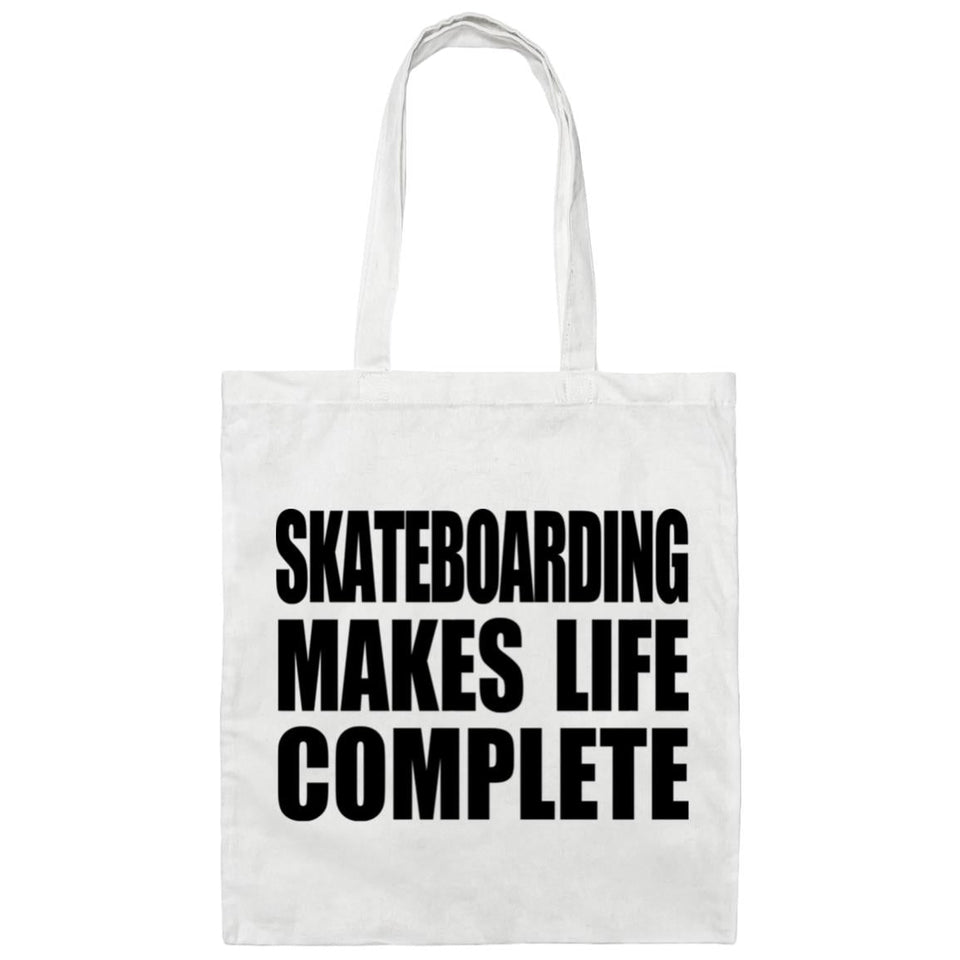 Skateboarding Makes Life Complete - Tote Bag White