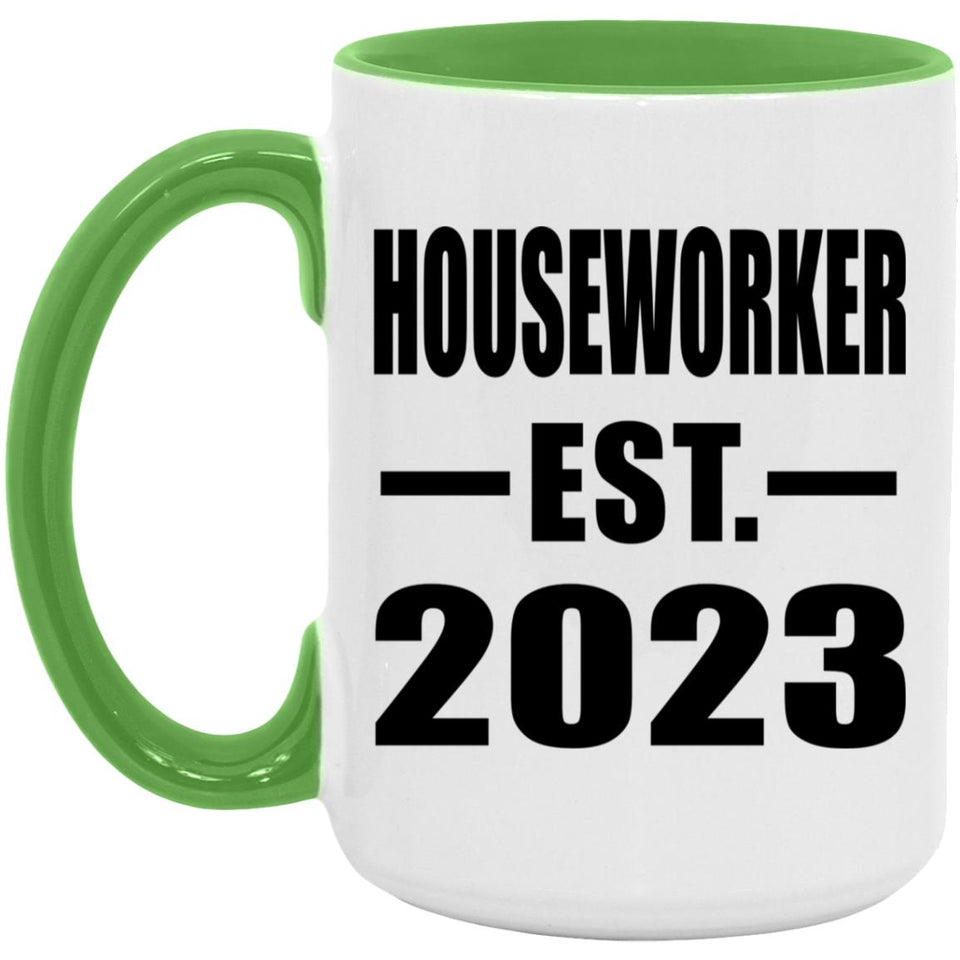 Houseworker Established EST. 2023 - 15oz Accent Mug Green