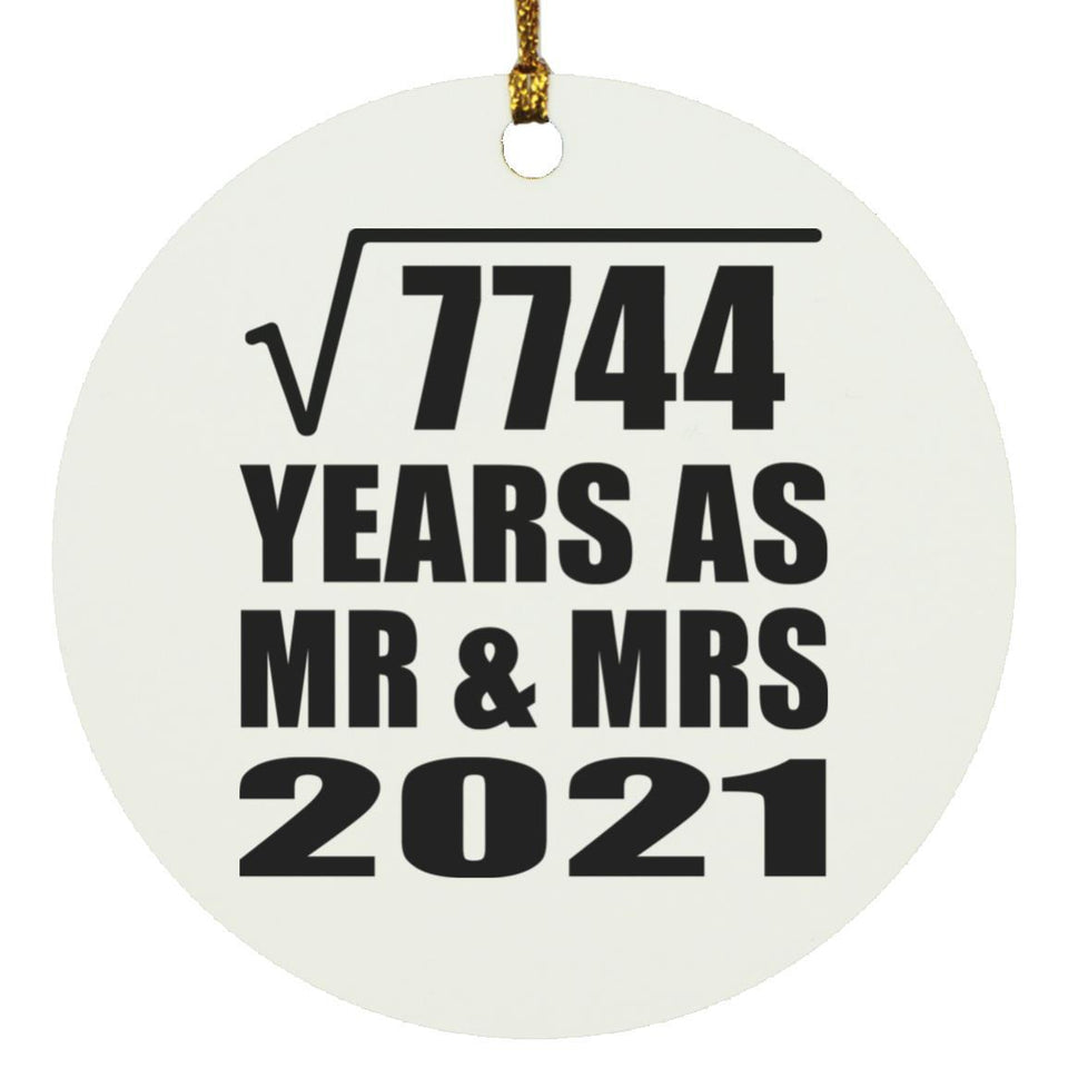 88th Anniversary Square Root of 7744 Years As Mr & Mrs 2021 - Circle Ornament