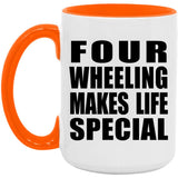 Four Wheeling Makes Life Special - 15oz Accent Mug Orange