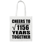 34th Anniversary Cheers To Square Root of 1156 Years Together - Tote Bag White