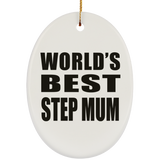 World's Best Step Mum - Oval Ornament