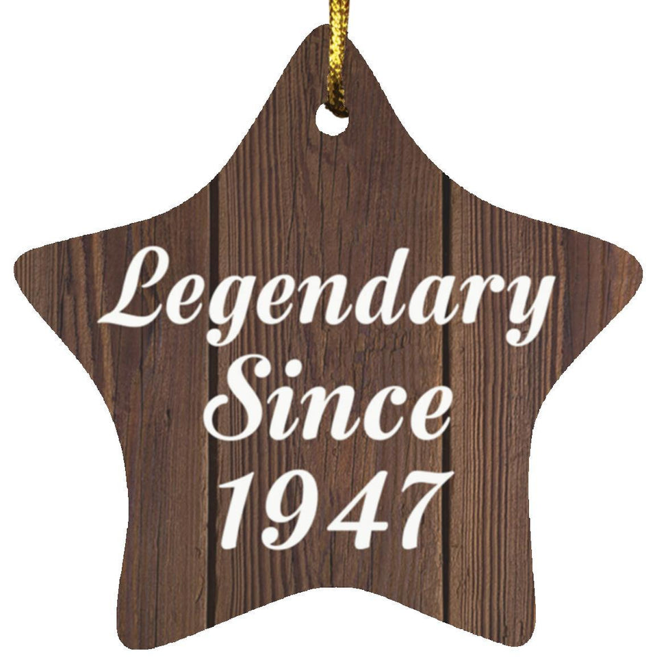 77th Birthday Legendary Since 1947 - Star Ornament D
