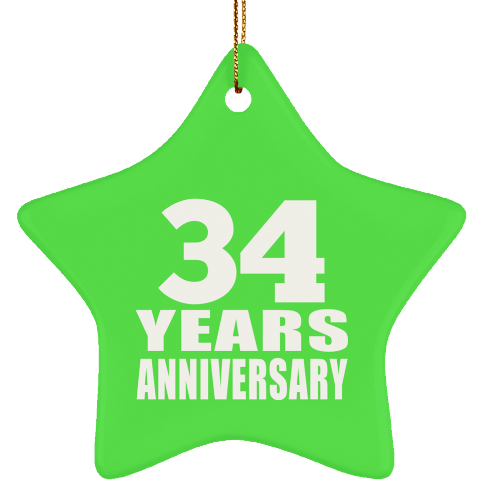 34th Anniversary 34 Years - Star Ornament