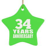 34th Anniversary 34 Years - Star Ornament