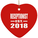 Receptionist Established EST. 2018 - Heart Ornament