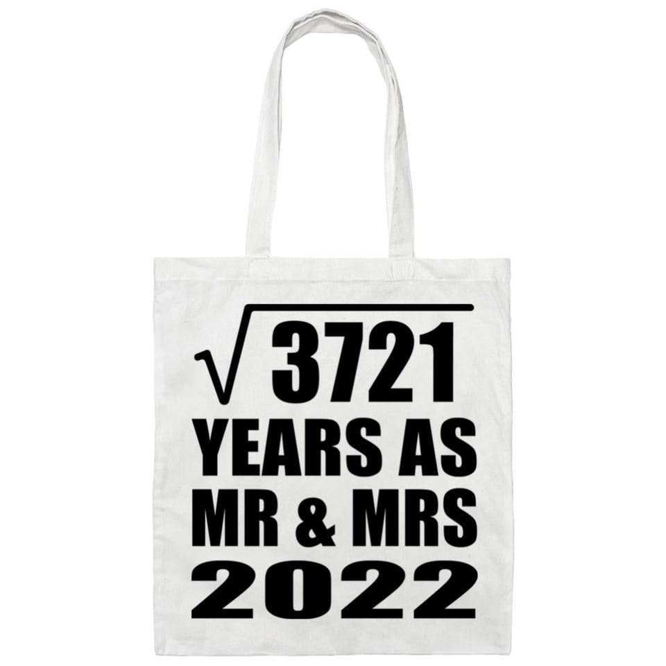 61st Anniversary Square Root of 3721 Years As Mr & Mrs 2022 - Tote Bag White